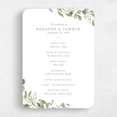 White Rounded Wedding Program - Orphne