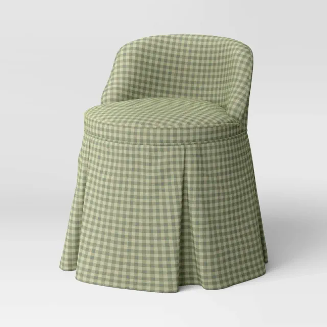 Teen Vanity Chair Gingham Sage - Threshold™ designed with Studio McGee