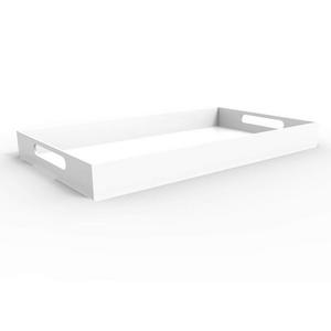 WHITE SERVING TRAY - Bright White - 20" Large Acrylic Tray for Coffee Table, Breakfast, Tea, Food, Butler - Decorative Display, Countertop, Kitchen, Vanity Serve Tray with Handles by Vale Arbor