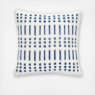 Amalfi Stripe Embroidered Ikat Decorative Pillow