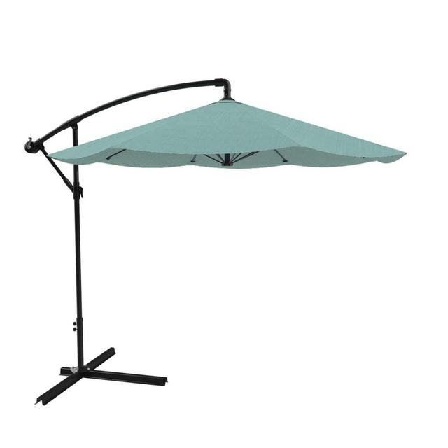 Pure Garden Cantilever Offset 10-Foot Hanging Patio Umbrella in Dusty Blue