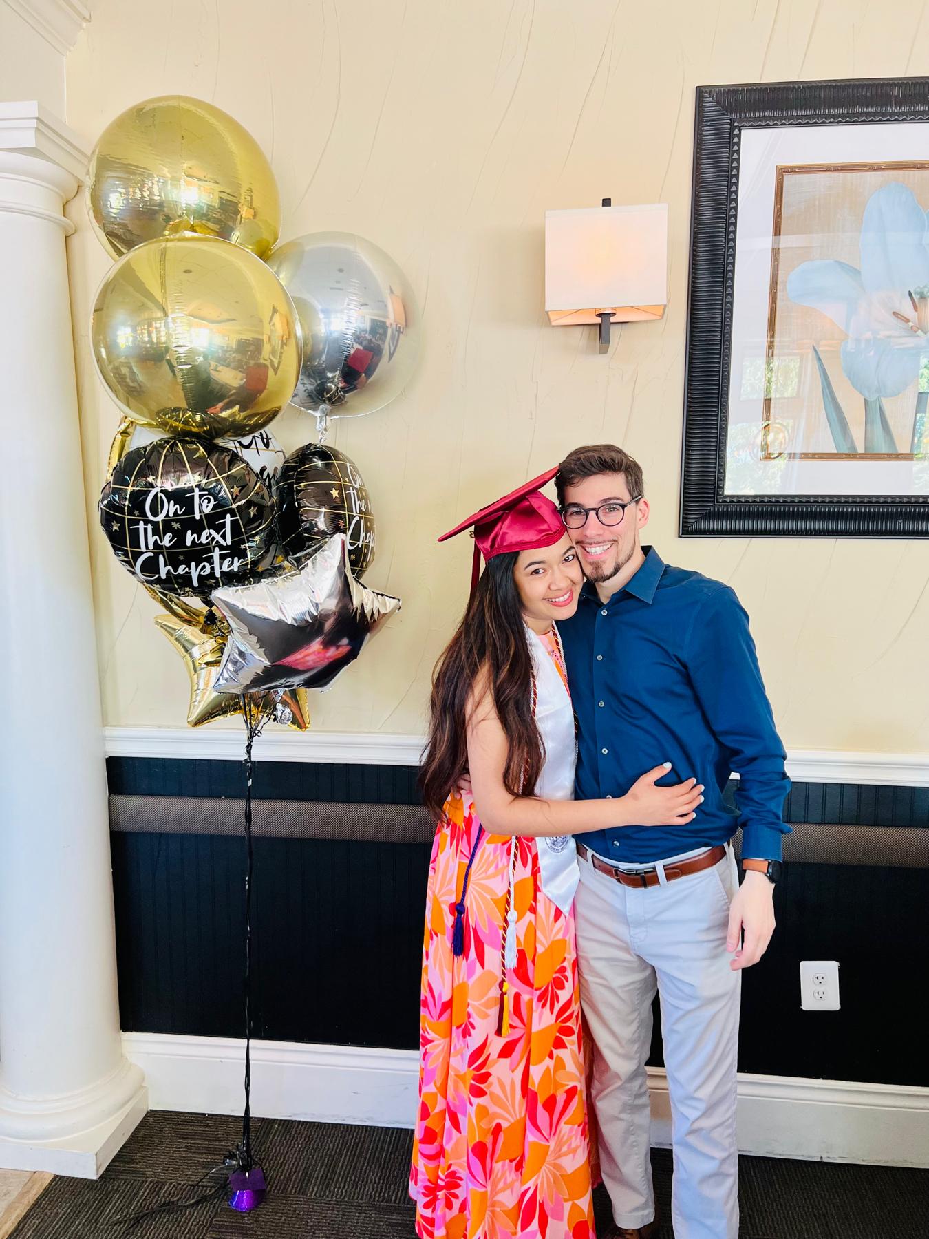 Congrats to the beautiful bride for getting her masters degree!