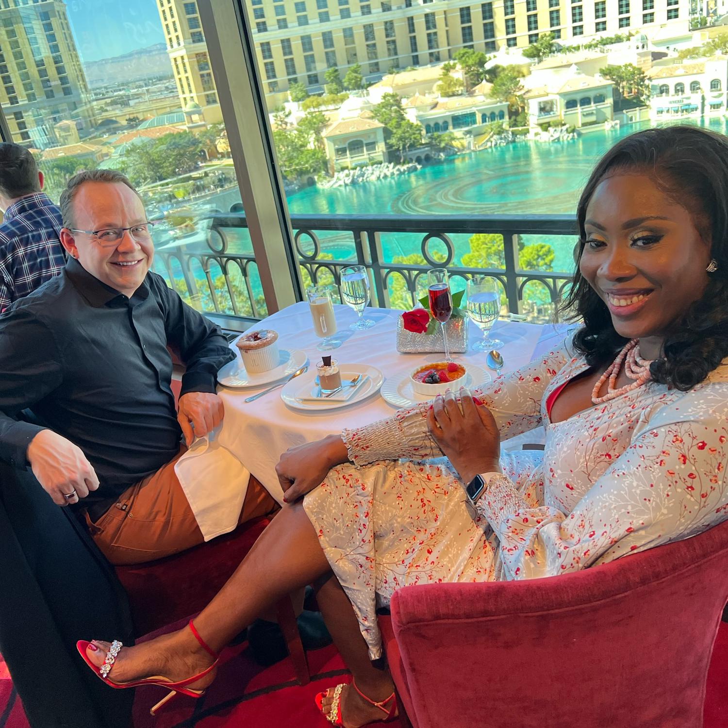 Valentine views at the Eiffel Tower Restaurant las vegas, Feb 22