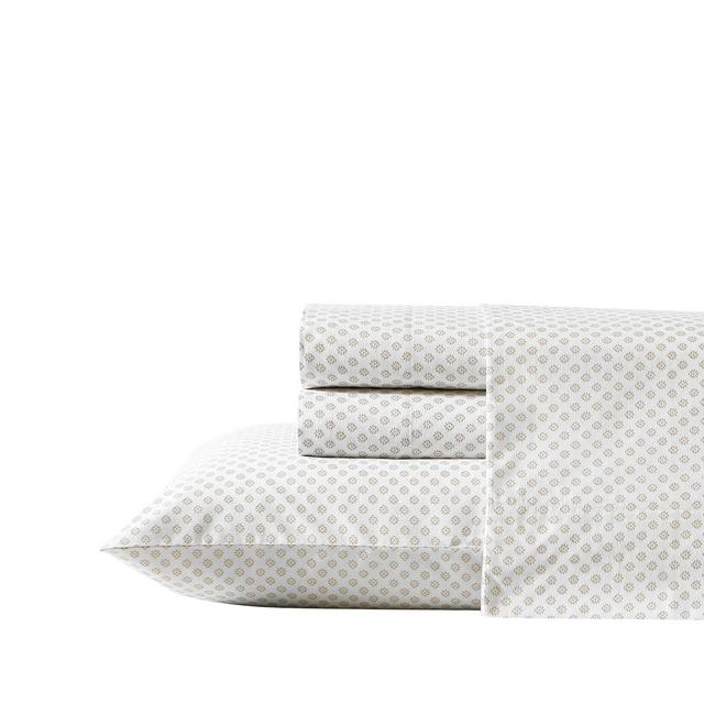 Full Printed Pattern Percale Cotton Sheet Set Millstone - Stone Cottage