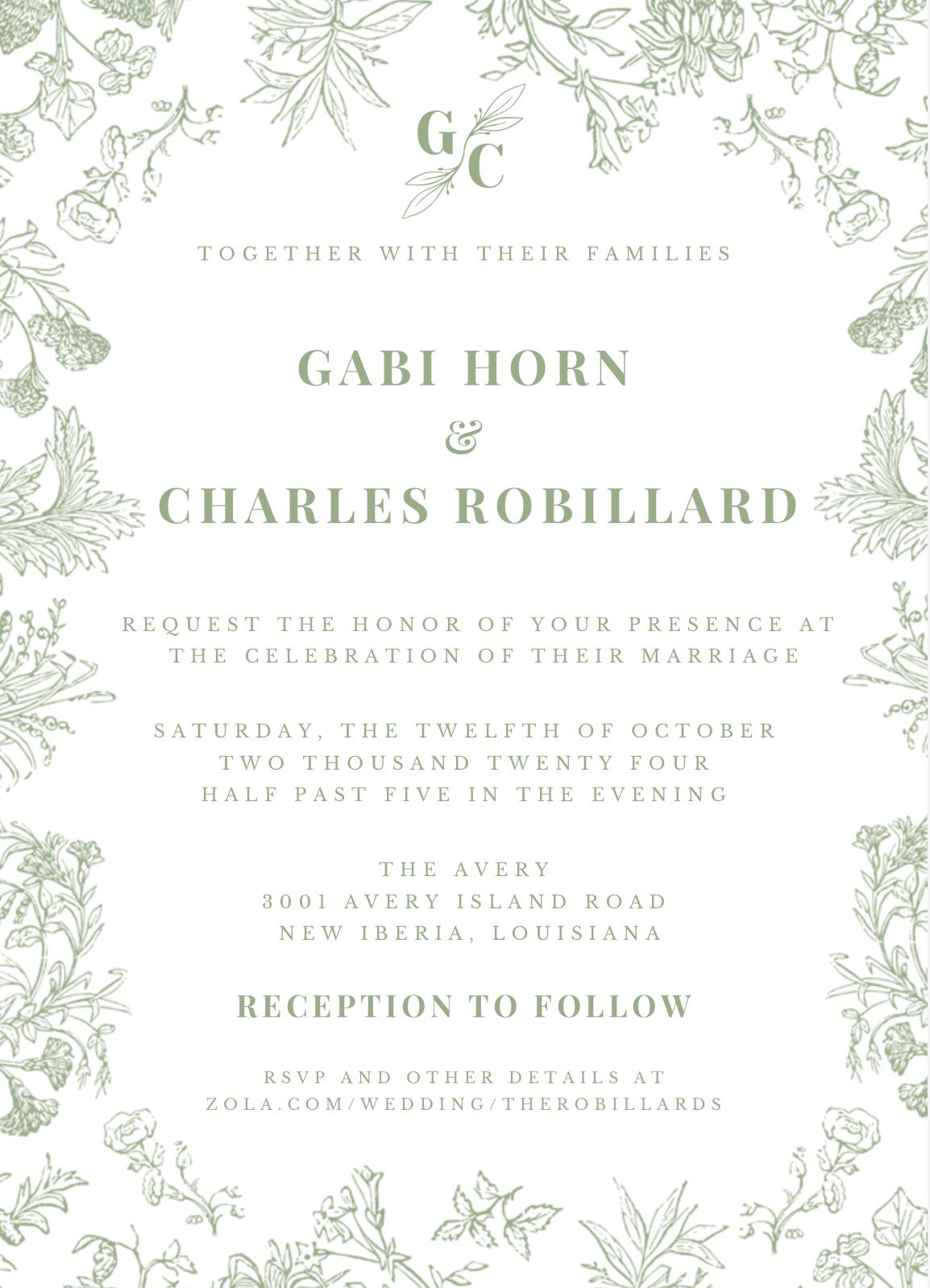 The Wedding Website of Charles Robillard and Gabi Horn