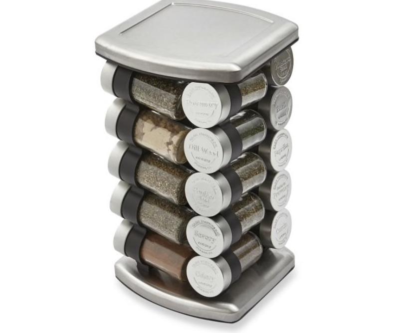 Olde Thompson 20 Jar Embossed Revolving Spice Rack