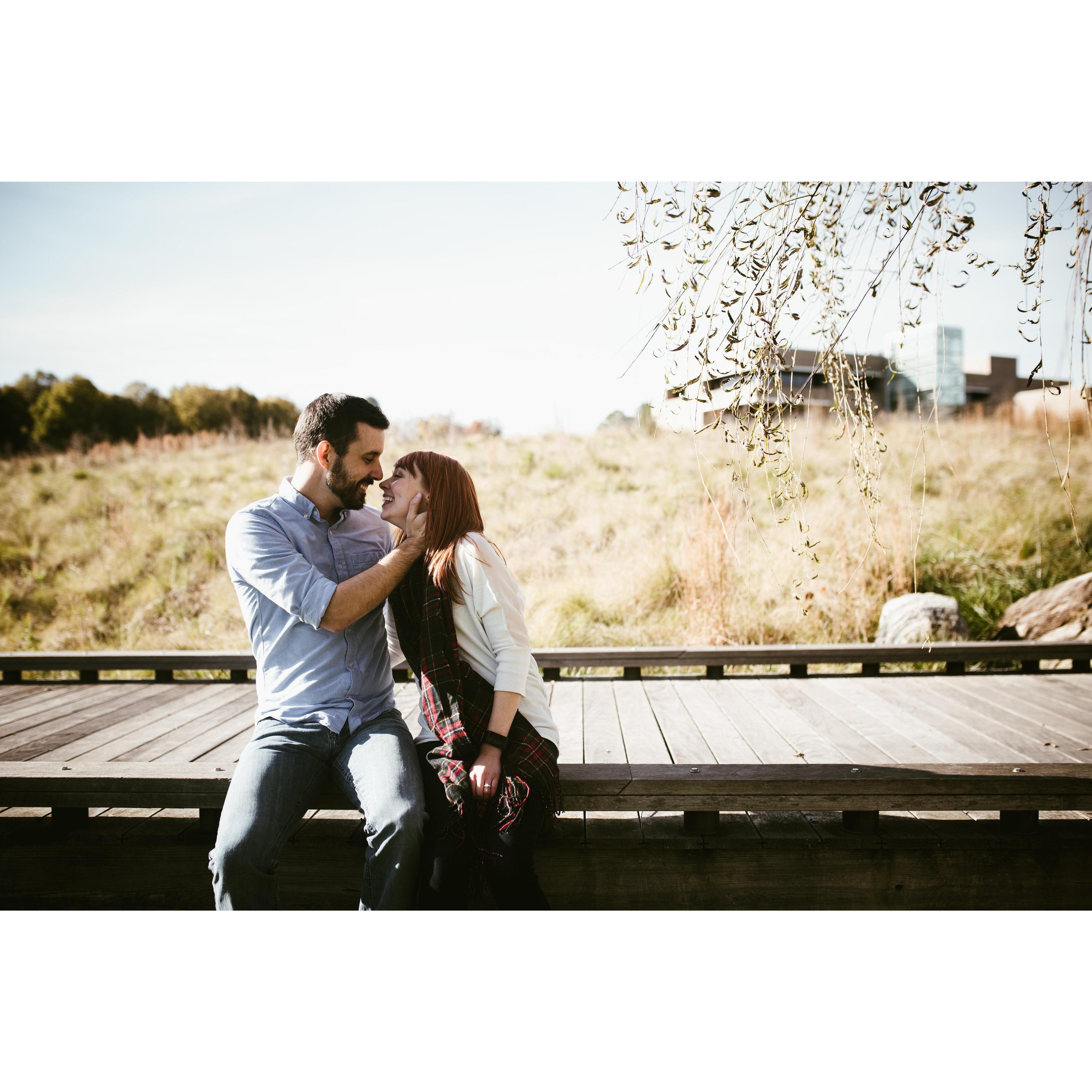 Engagement photos at the North Carolina Museum of Art - where we first met.