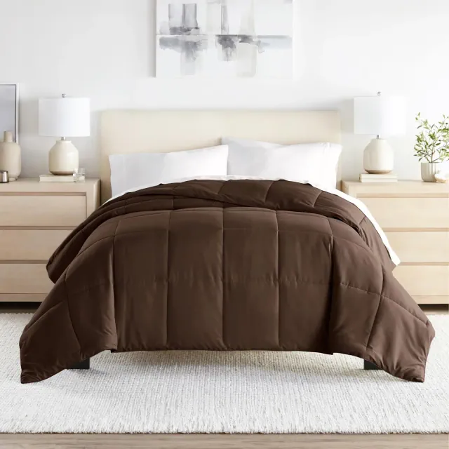 All Season Comforter Down Alternative Filling - Becky Cameron, Chocolate, Twin/Twin Extra Long