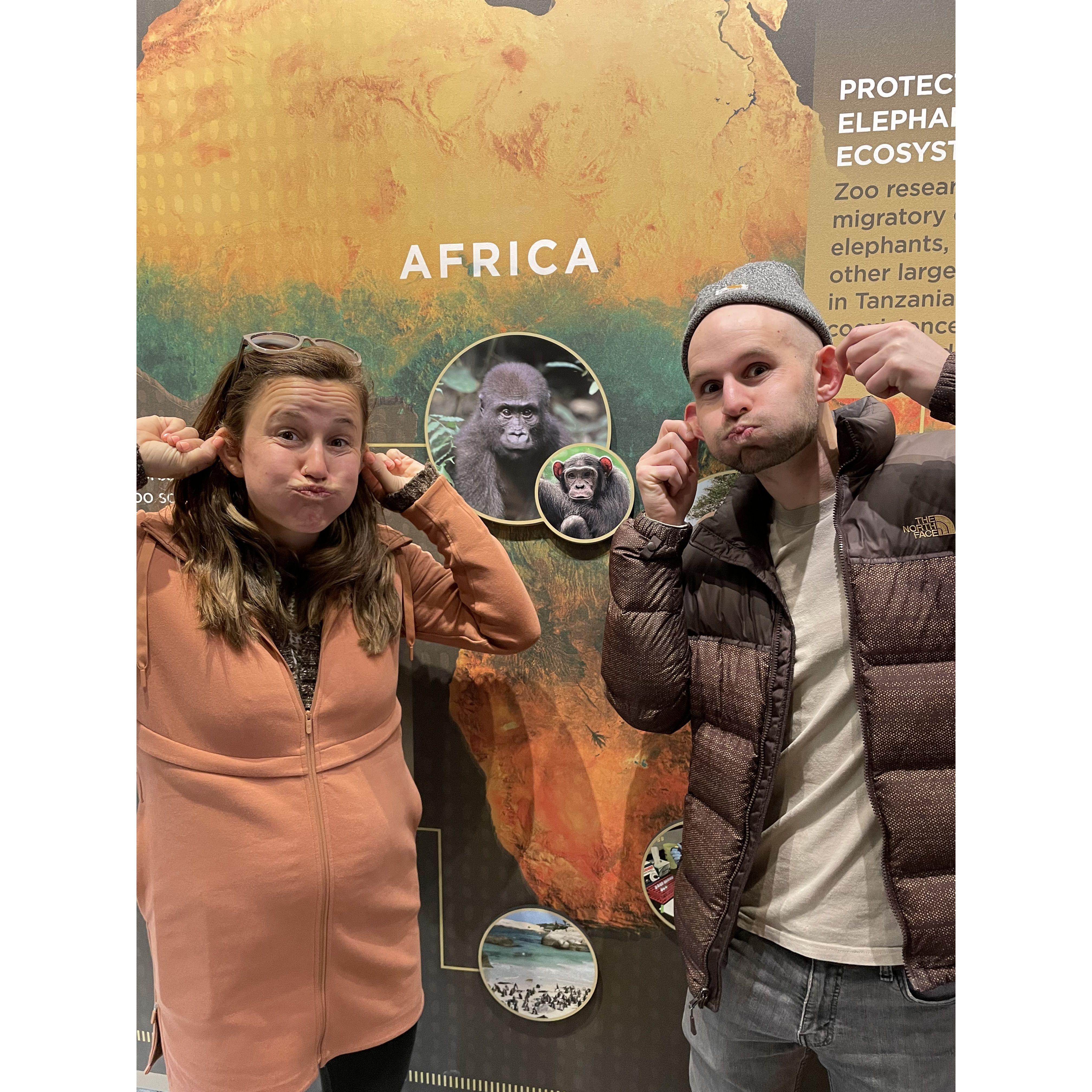 Bobby got called a monkey early on in us dating, and the name stuck. Here's us, both being monkeys