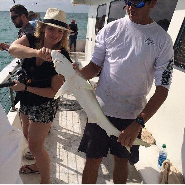 Party Fishing guide - 'Hey, do you want to touch a shark"
Abby- "Yep!"
Michael...not phased by said shark