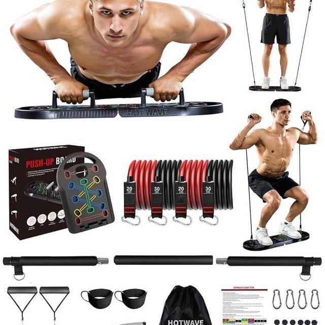 HOTWAVE Push Up Board Fitness, Portable Foldable 20 in 1 Push Up Bar at Home Gym, Pushup Handles for Floor. Professional Strength Training Equipment For Man and Women,Patent Pending