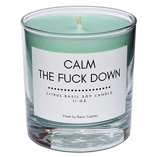 Baesic Supplies Calm The Fuck Down Soy Candle, 11 oz