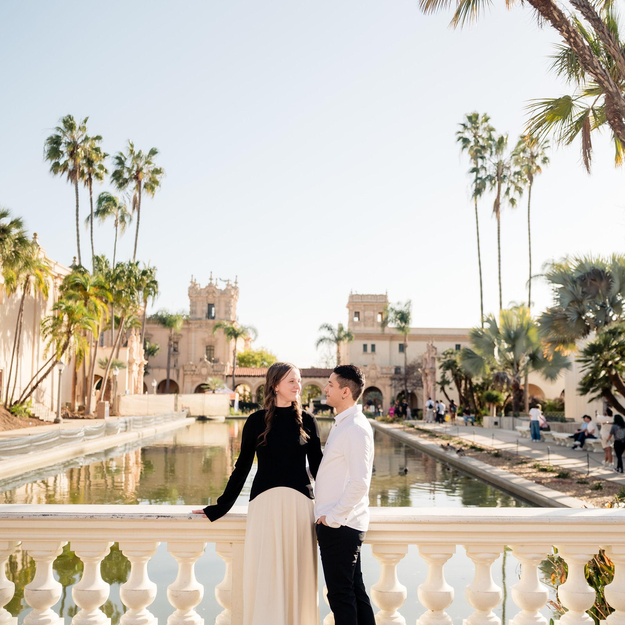 Our wonderful engagement photo session at Balboa Park, San Diego.
