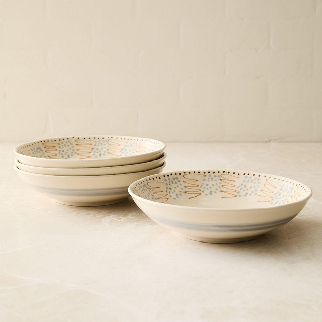 Diya Dinnerware Pasta Bowls, Stoneware Mix, Set of 4