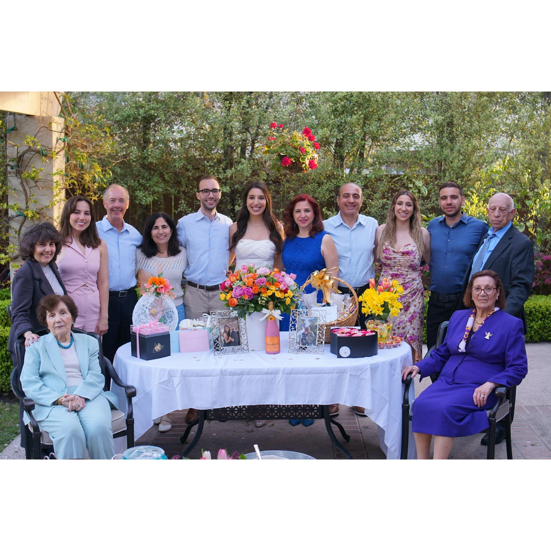 Our families at the surprise proposal party