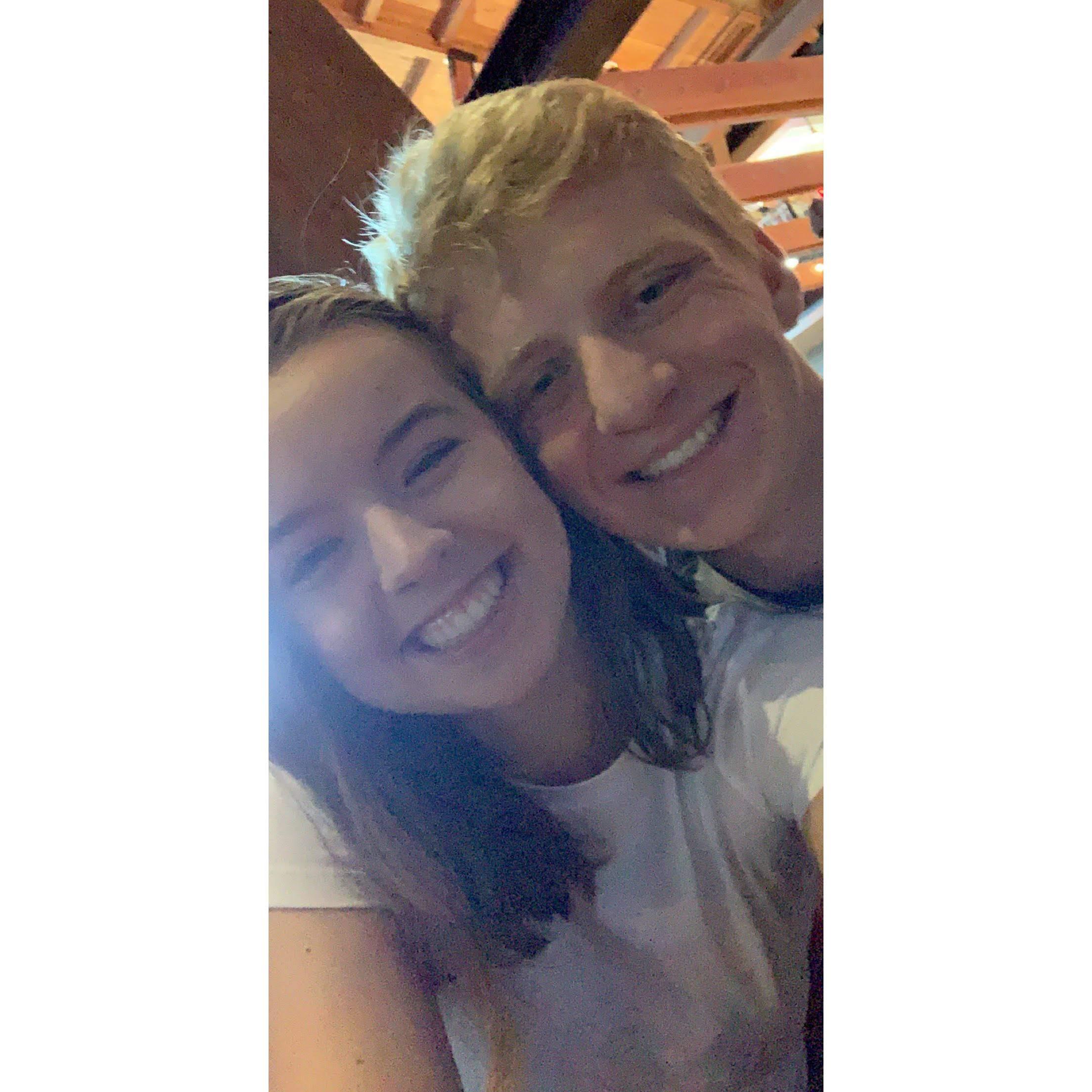 Our first photo together as a couple