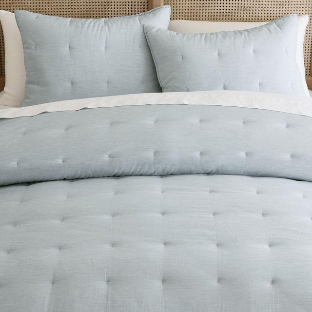Dream Brushed Cotton Comforter, Chambray, Full/Queen