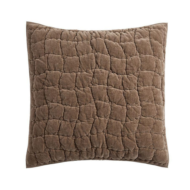 Cozy Cloud Handcrafted Quilted Sham, Mocha, Euro