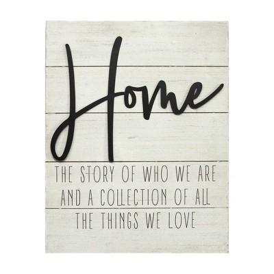 &#34;Home&#34; Wall Decor White - Stratton Home Decor