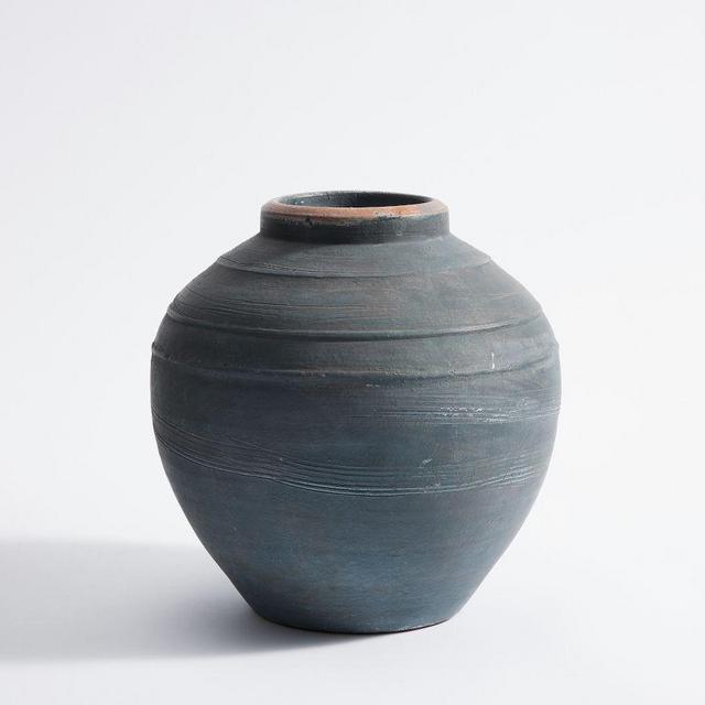 Indigo Artisan Vases, Medium Round, Blue