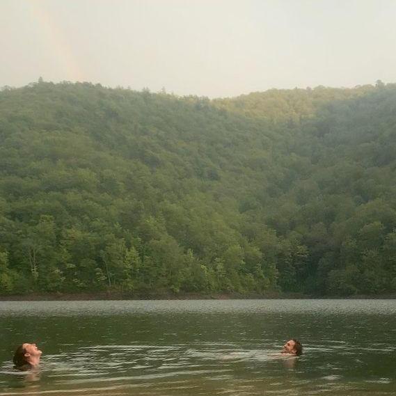 swimming in the rain