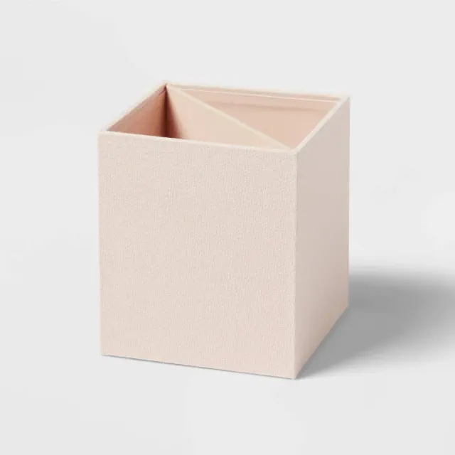 Canvas Pencil Cup Blush - Brightroom™: Desk Organizer, Pen Holder, Office Supplies, Polyester Canvas, 4.25" Height