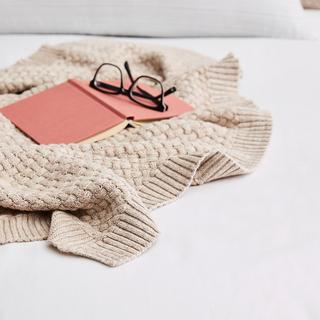 Chunky Knit Organic Throw Blanket
