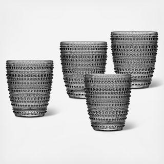 Lumina Non-leaded Crystal Double Old Fashioned Glass, Set of 4