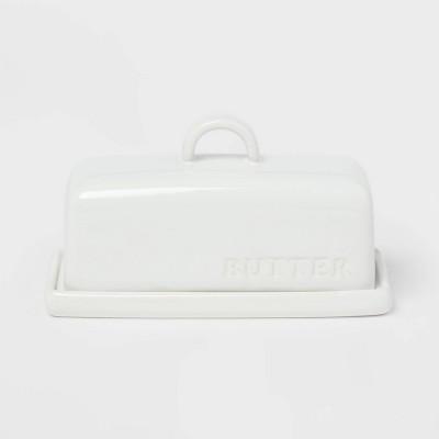 Stoneware Hand Lettered Butter Dish - Threshold™