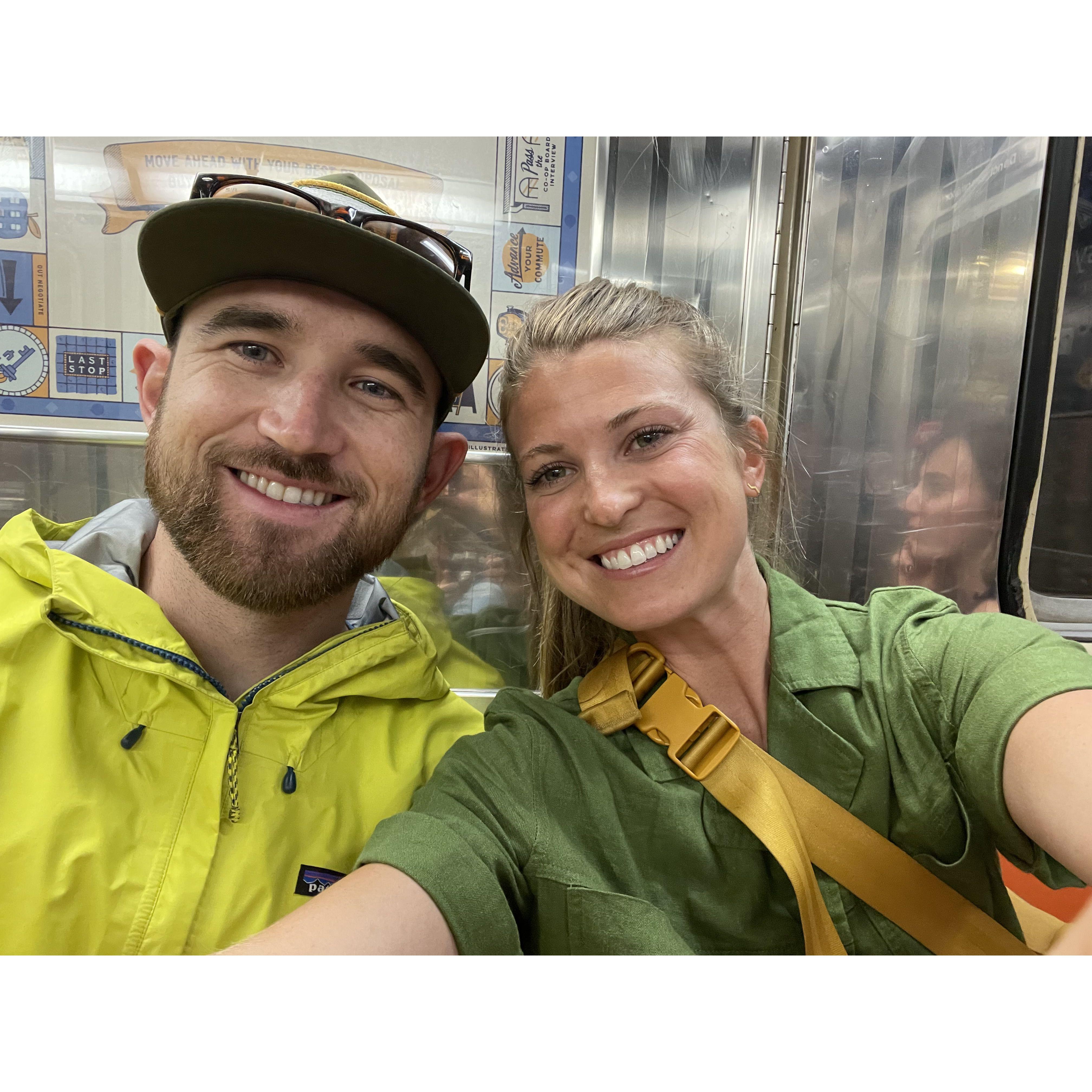 On the subway in NY!