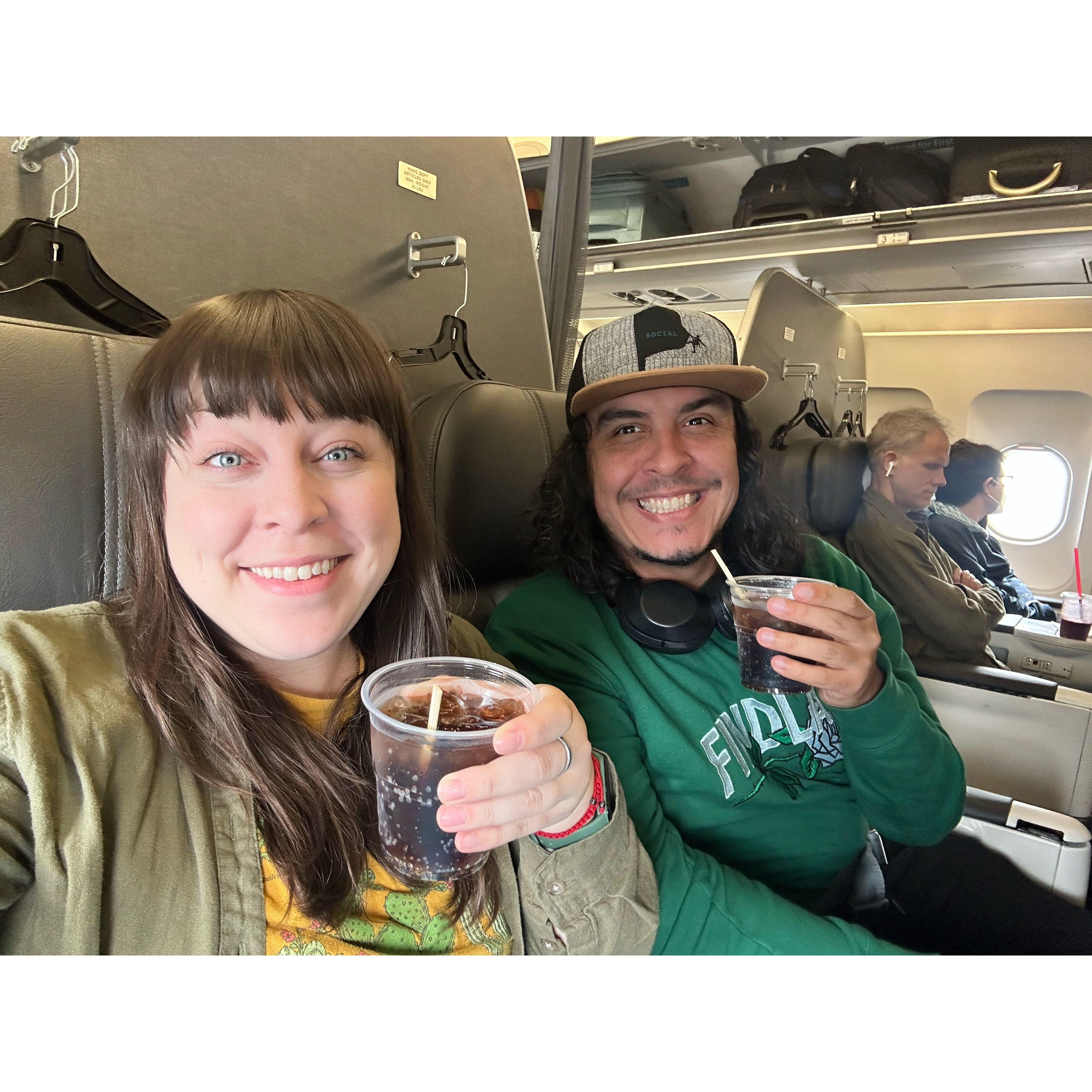 One of many flights we have been on together.