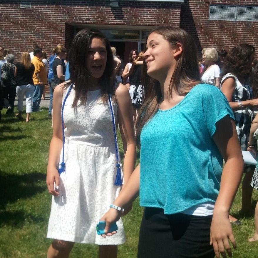 Becca & Kayla at their 8th grade graduation