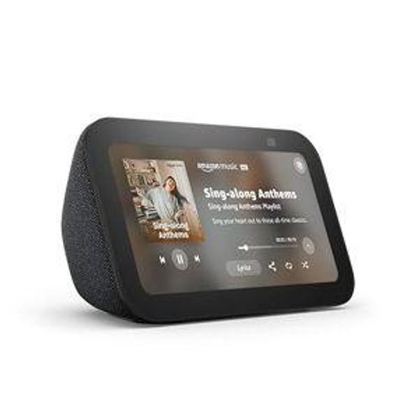 Amazon Echo Show 5 (newest model), Smart display with 2x the bass and clearer sound, Charcoal