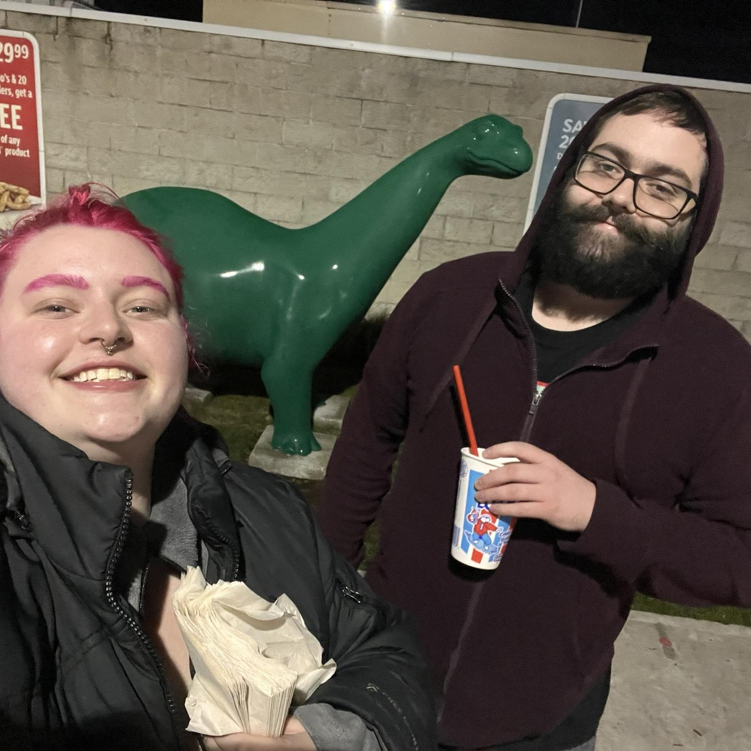 We saw a second dino on the road trip!