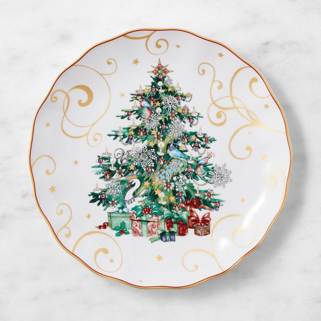 Twas the Night Before Christmas Dinner Plates, Set of 4, Christmas Tree