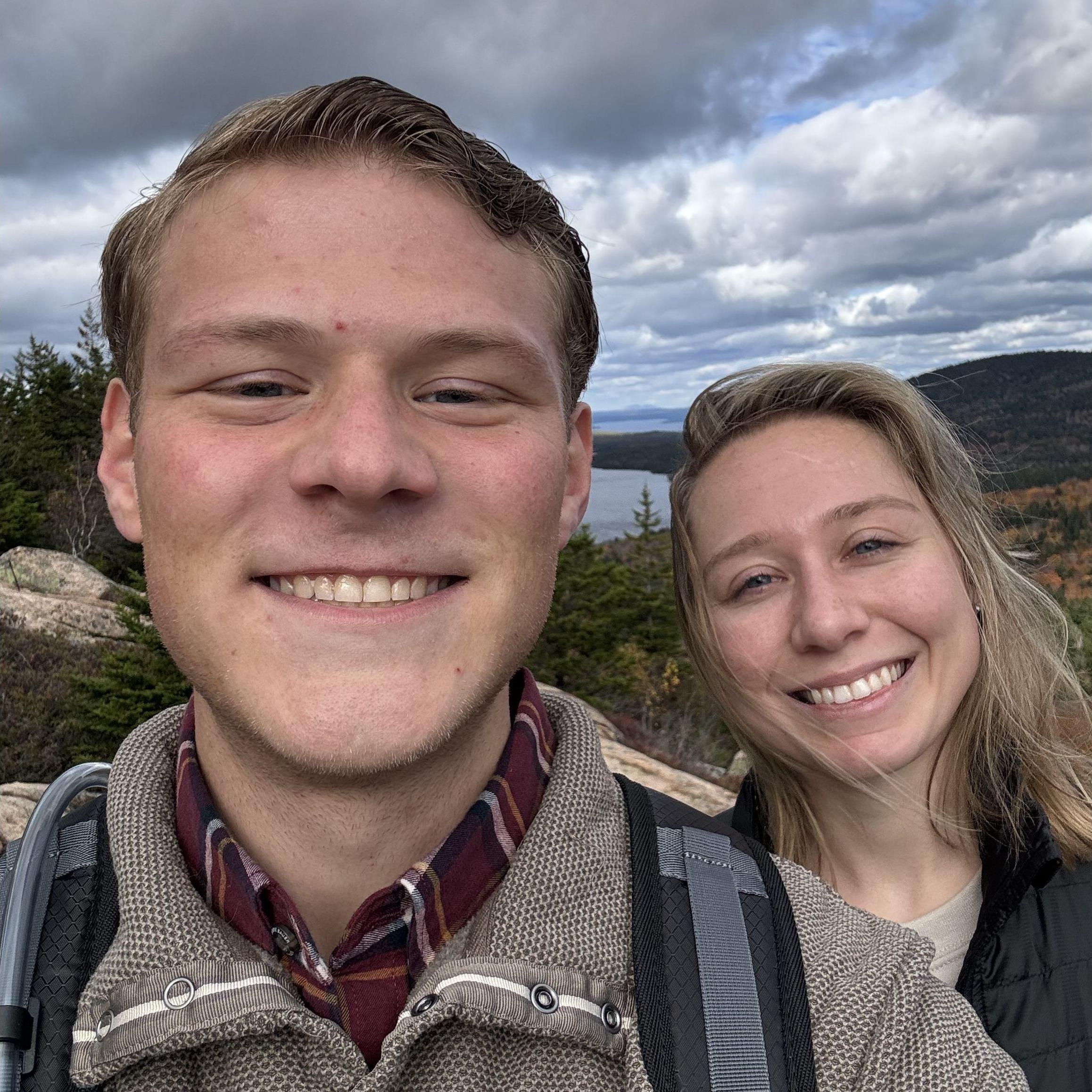 Climbed our first mountain together (at Acadia National Park).