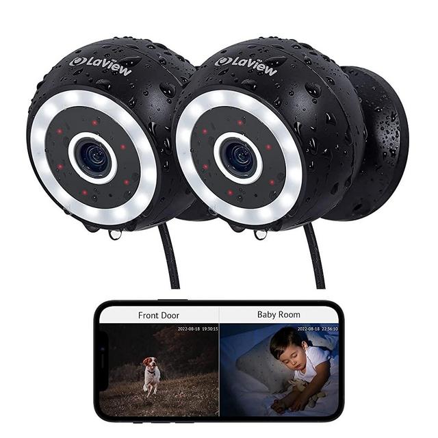 LaView 4MP 2K Security Cameras Outdoor Indoor Wired,IP65, Starlight Sensor & 100 Ft Night Vision,Motion/Person Detection,2-Way Audio/Spotlight,US Cloud,Compatible With Alexa,iOS & Android & Web Access