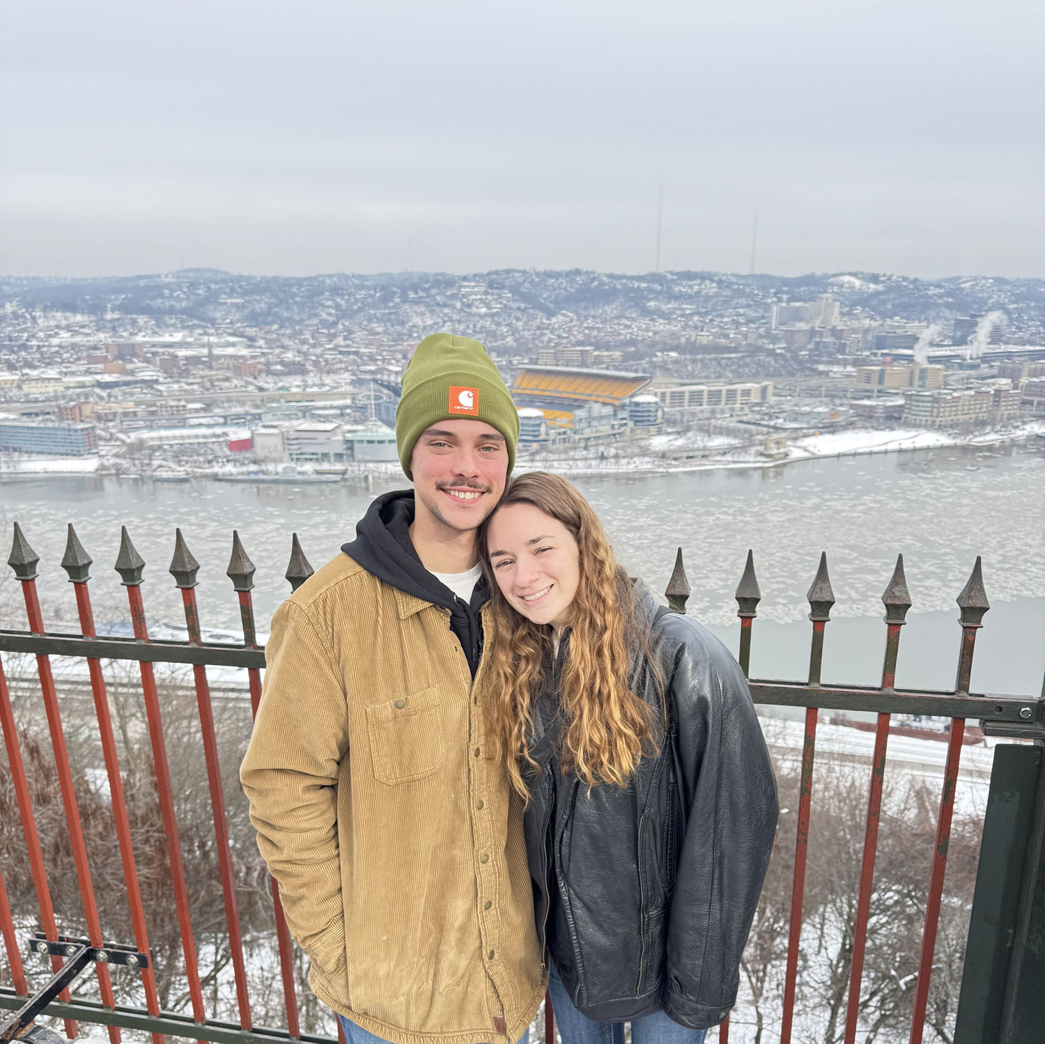 Ash and Ethan after riding the Duquesne Incline in Pittsburgh