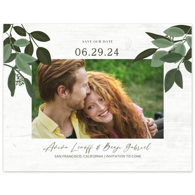 Light Wood, Grey Wedding Digital Save the Date - Summerlin Photo