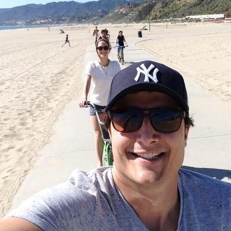 Biking in Santa Monica on one of our many trips to LA to see friends and family (March 2016)