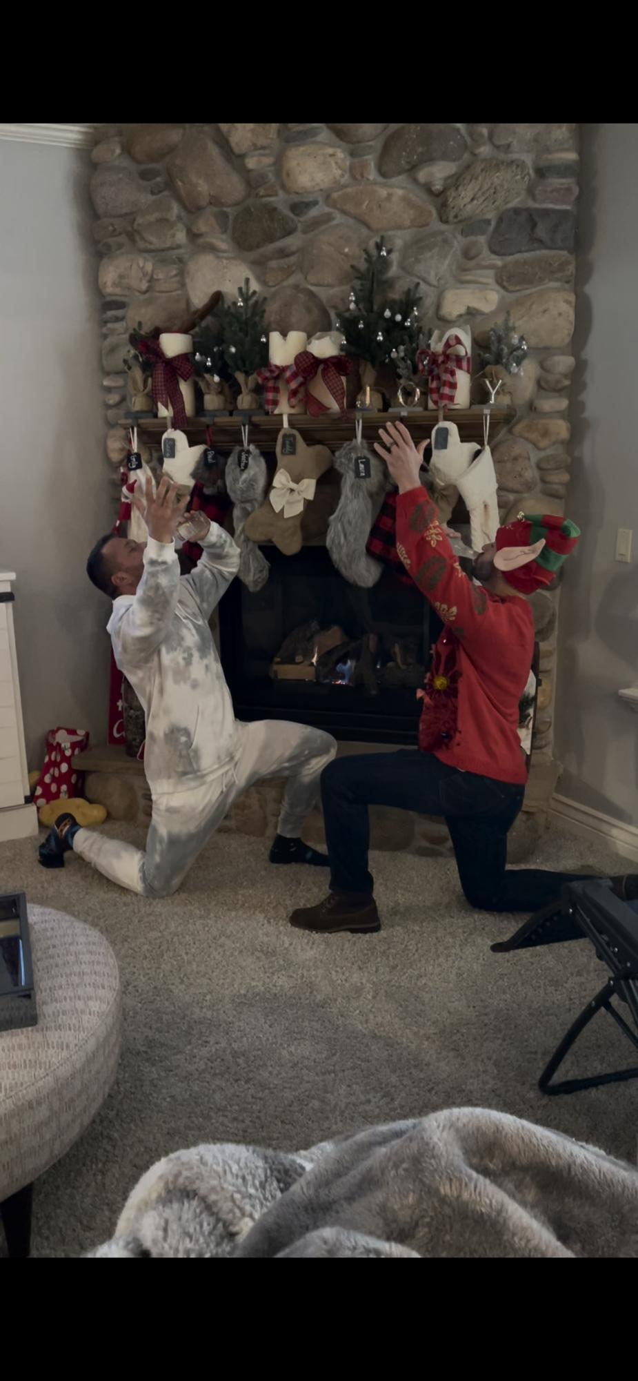 Mike Luedy icing Warren on Christmas Eve!