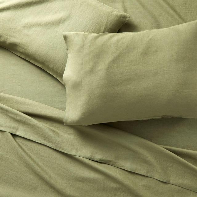 Linen Moss King Sheet Set.