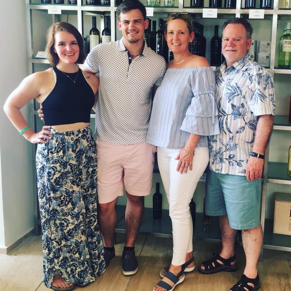 Enjoying family time in Greece.