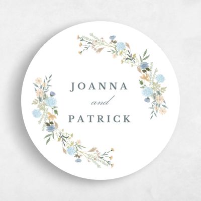 Dusty Blue Wedding Sticker - Laurelwood