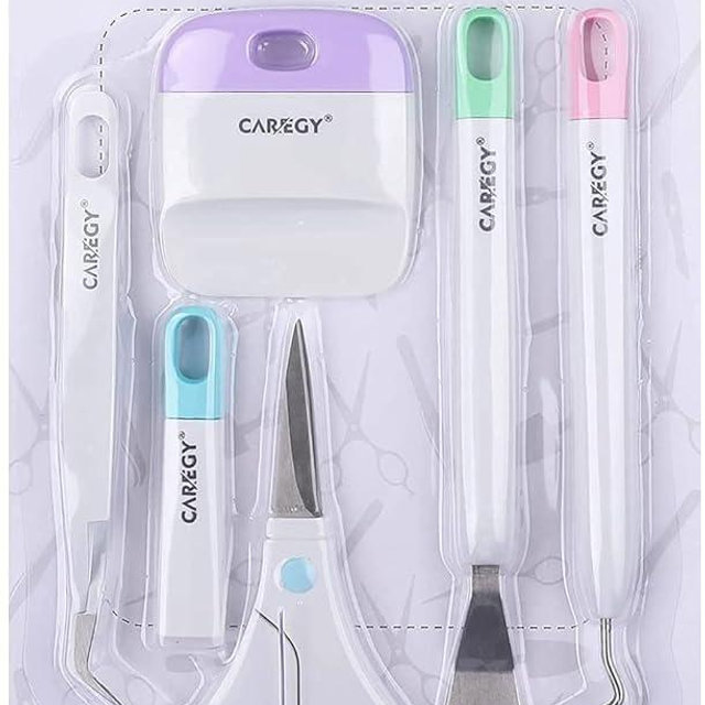 CAREGY Craft Vinyl Weeding Tools Set, Precision Craft Tools Kit, Weeding Kits for Cricut/Silhouette/Siser/Oracal 631/651/751 Vinyl