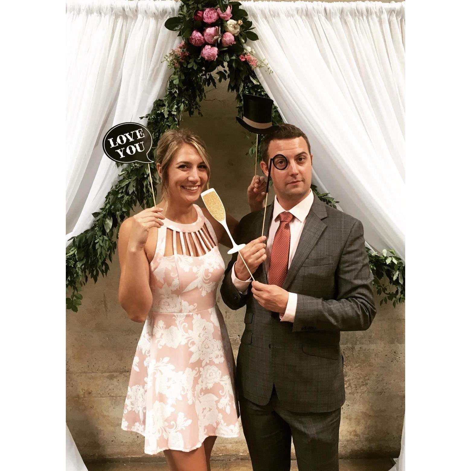Playing in the photo booth at Kathleen & Max's wedding!