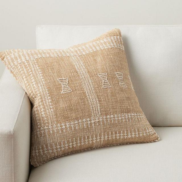 Mullen Woven Throw Pillow Cover, 20" x 20", Taupe