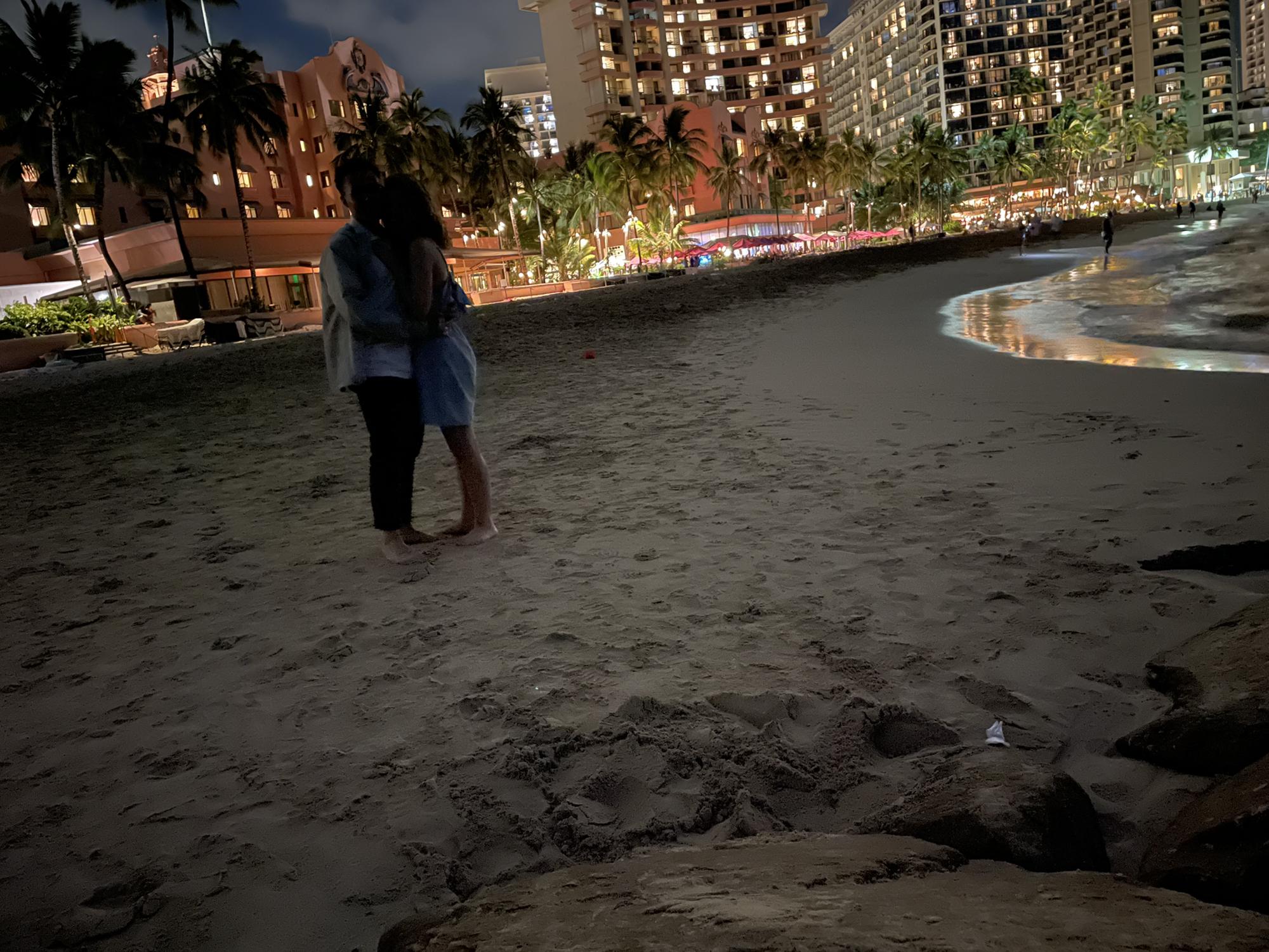 And here we are trying to take a picture after he proposed! Keyword ‘trying’!