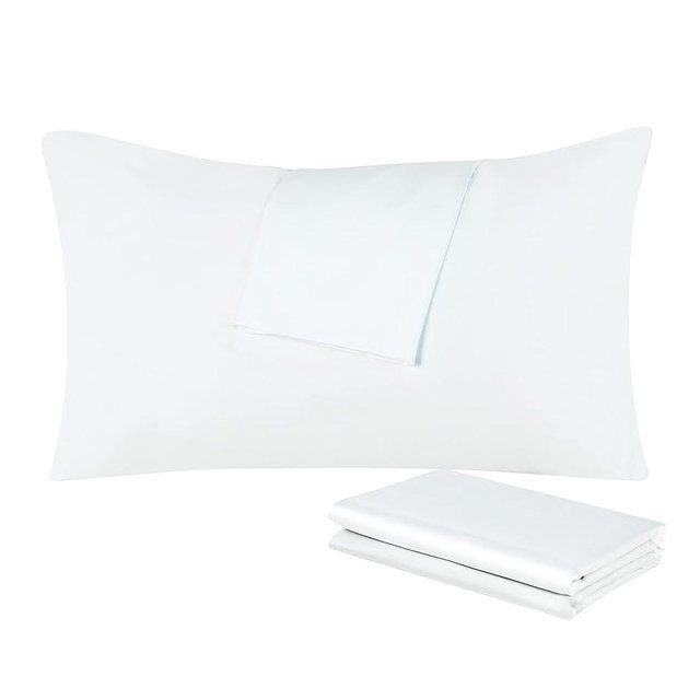 4 Pack Cooling Pillowcasess for Hot Sleepers & Night Sweats, 400 TC Bamboo Viscose Pillow Protectors, Zippered Pillow Cases King Size, Breathable Silky Soft Pillow Covers, White, 20x36