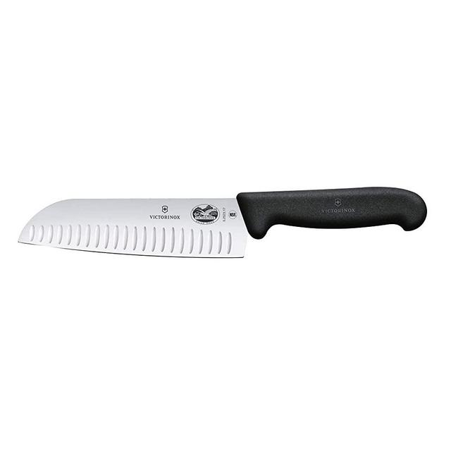 Victorinox Fibrox Pro Santoku Knife, 6.7 inches, Black